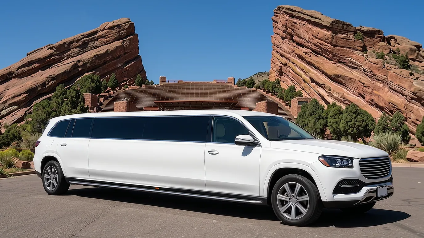 White Mercedes GLS 18 passenger stretch limo