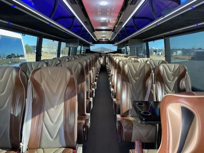 Charter coach interior – Colorado limo service