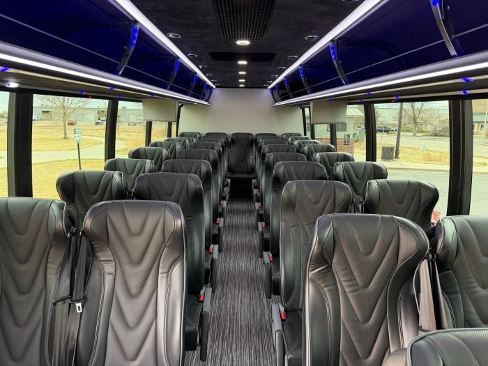 Coach bus leather seats – Colorado limo service
