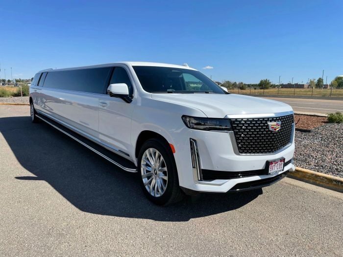 White Escalade stretch limo – Colorado limo service